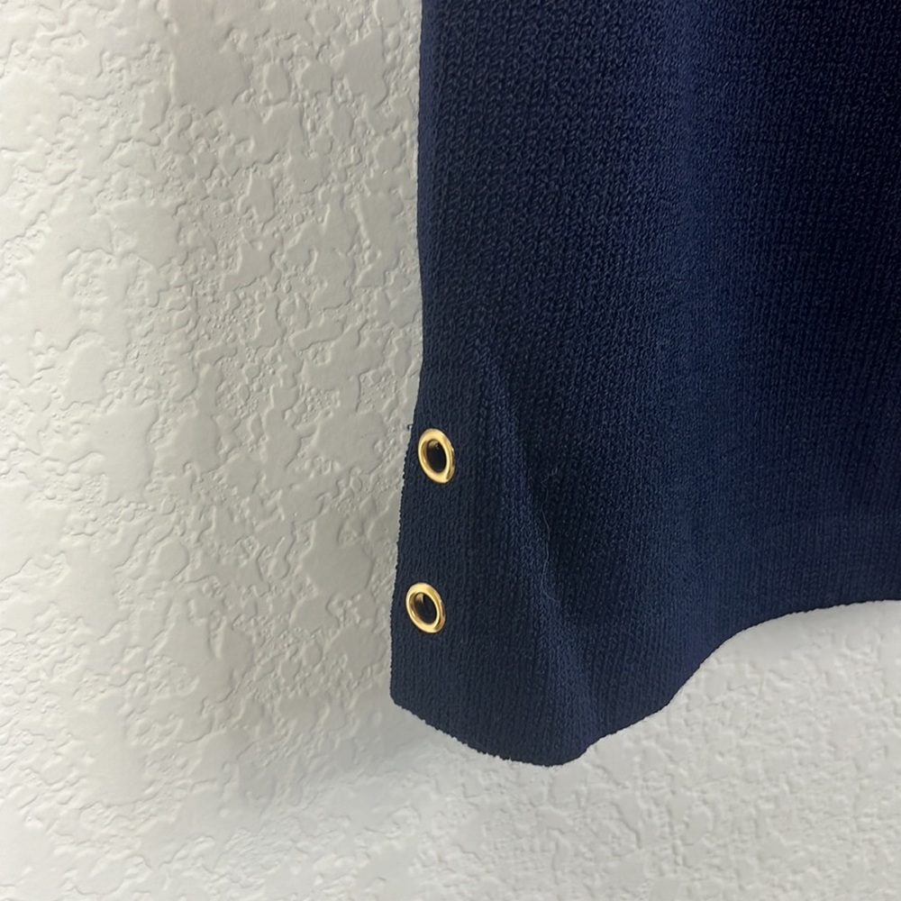 St John Cruise 04 Santana Knit Pencil Skirt Slit Rivets Eyelets - Picture 3 of 8